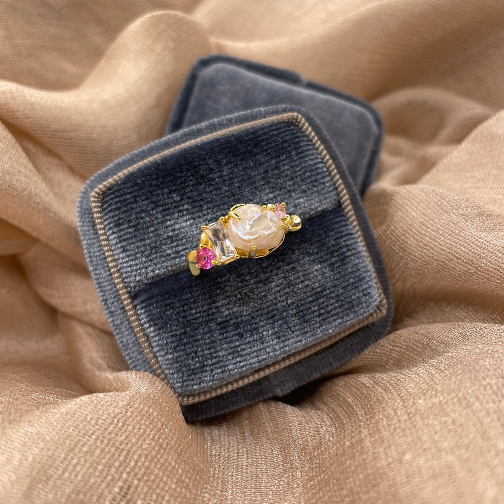 Pearl Bloom Freshwater Pearl Open 925 Sterling Silver Ring