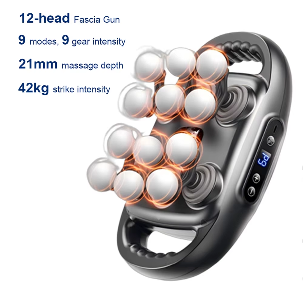 16-Head Fascia Gun High-Frequency Vibration Body Massage Gun Back and Waist Massager Neck Shoulder Massager Muscle Masajeador