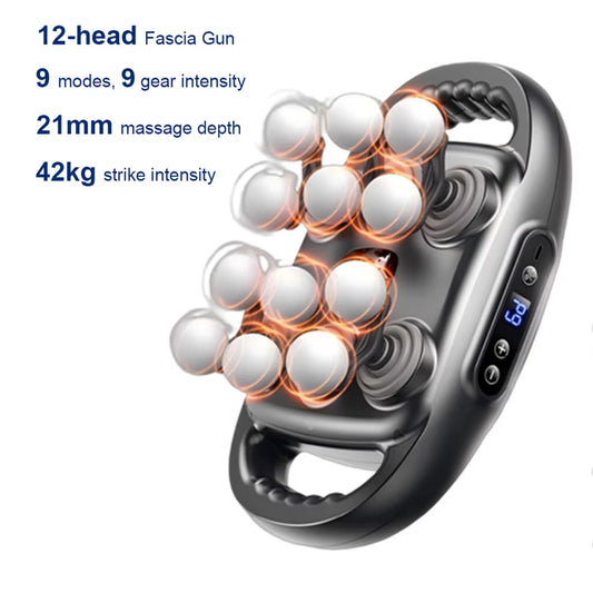 16-Head Fascia Gun High-Frequency Vibration Body Massage Gun Back and Waist Massager Neck Shoulder Massager Muscle Masajeador