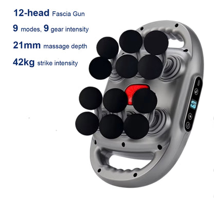 16-Head Fascia Gun High-Frequency Vibration Body Massage Gun Back and Waist Massager Neck Shoulder Massager Muscle Masajeador