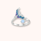 Aurora Mermaid Tail 925 Sterling Silver Ring