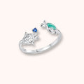 Double Turtle Open  925 Sterling Silver Ring