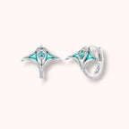 Manta Ray Hoop Earrings 925 Sterling Silver
