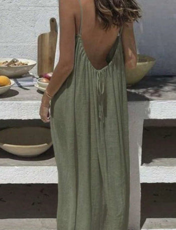 Elegant Open Back Maxi Dress