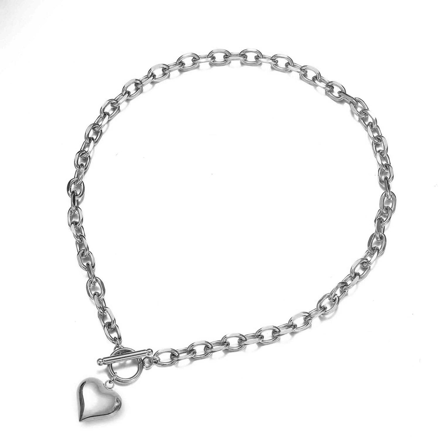 Collar Peach Heart Punk — Colgante Corazón Melocotón con Cadena Floral de Cáñamo