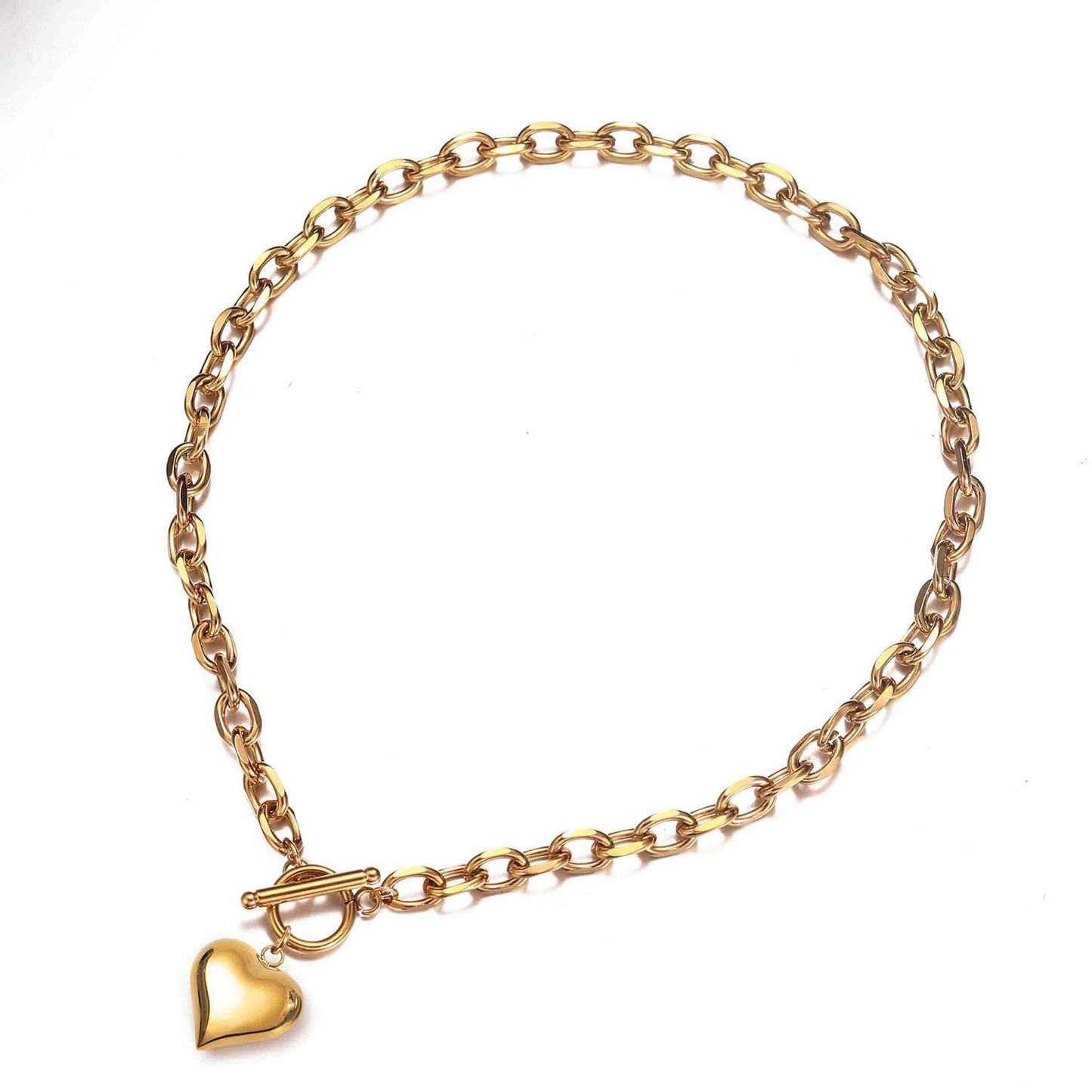 Collar Peach Heart Punk — Colgante Corazón Melocotón con Cadena Floral de Cáñamo