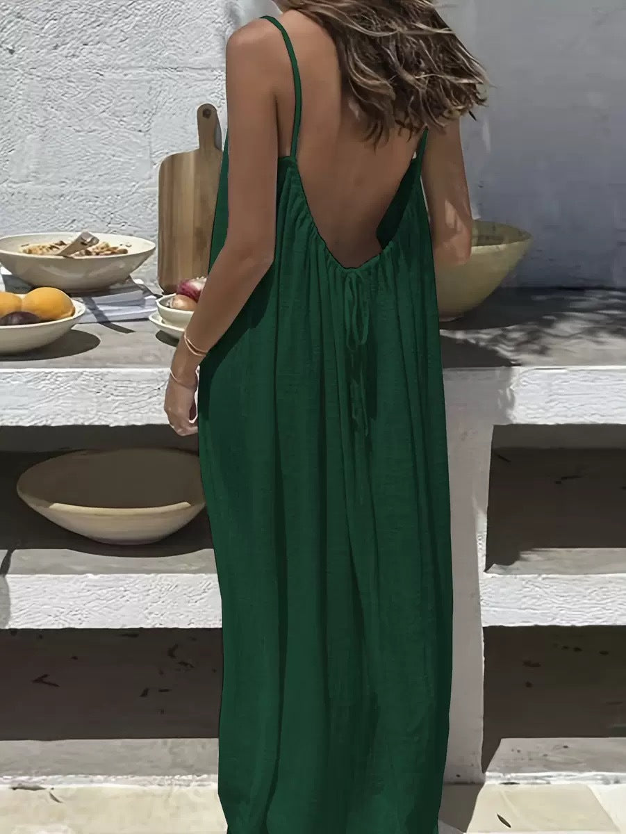 Elegant Open Back Maxi Dress