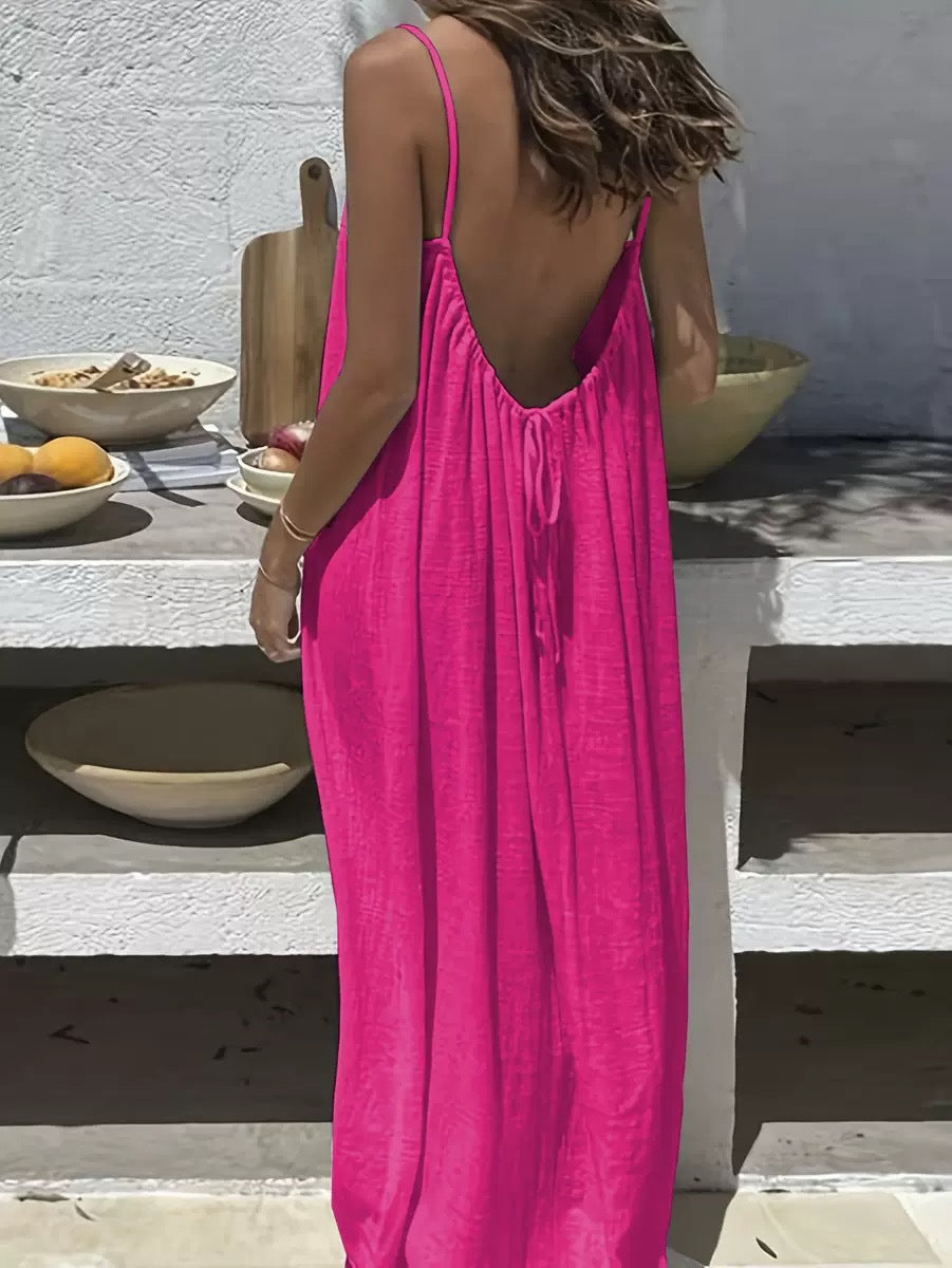 Elegant Open Back Maxi Dress