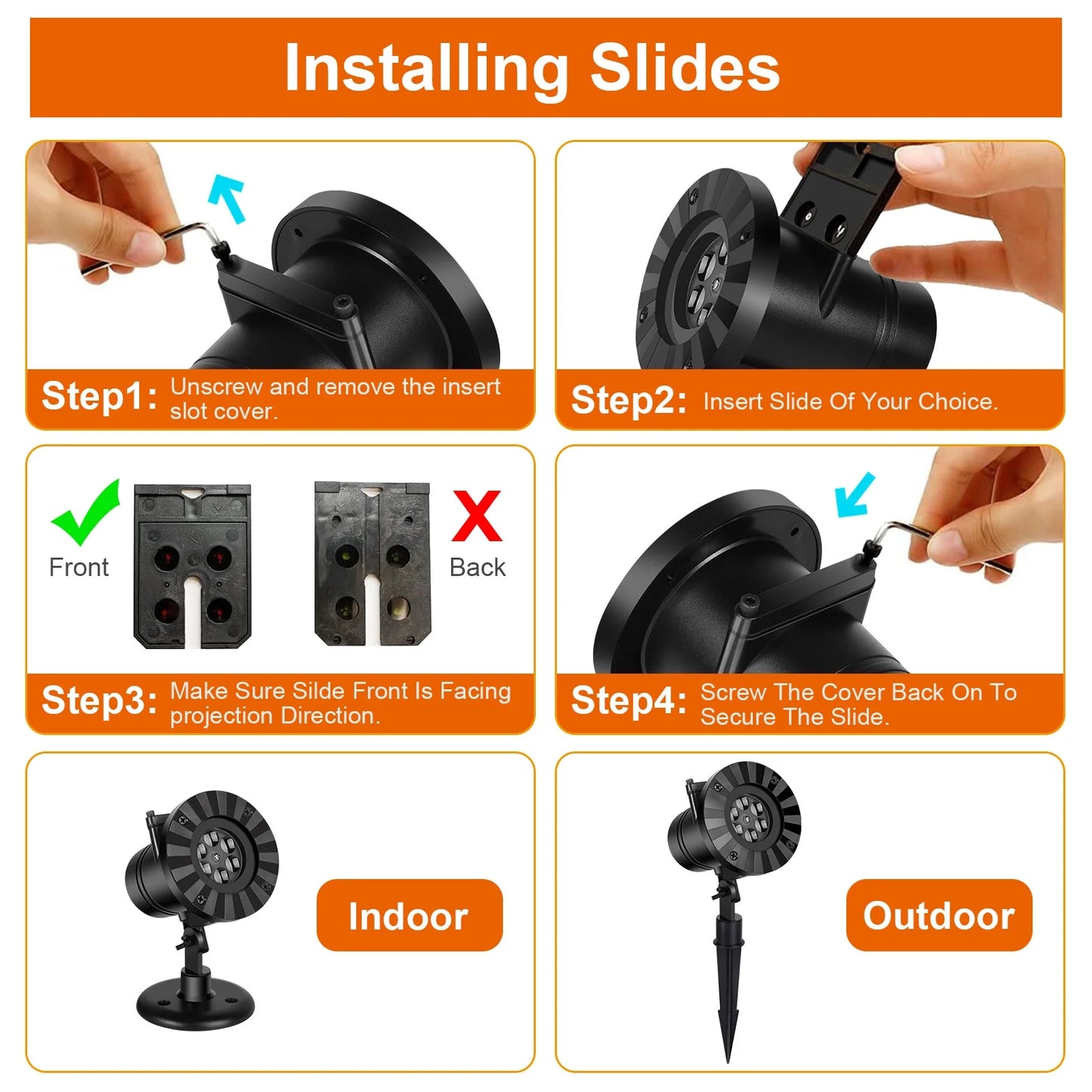 Upgrade Christmas Halloween Projector Lights, Waterproof Moving Patterns Landscape Lights with 16Pcs Slide Patterns Bright Effects for Xmas Halloween Party Garden Decoration