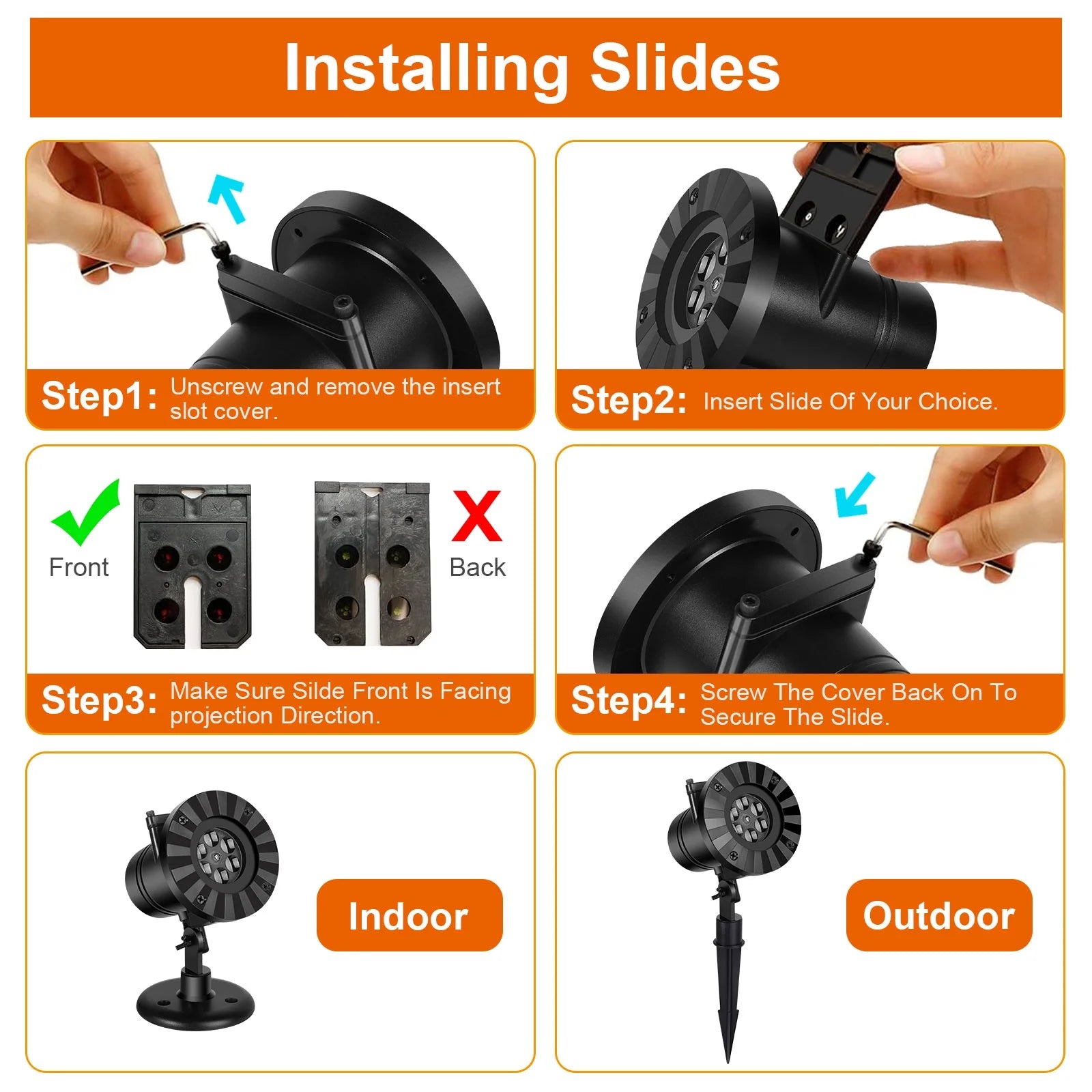 Upgrade Christmas Halloween Projector Lights, Waterproof Moving Patterns Landscape Lights with 16Pcs Slide Patterns Bright Effects for Xmas Halloween Party Garden Decoration