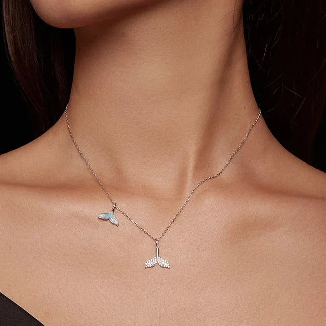 Mermaid Tail Necklace – 925 Sterling Silver Blue Ocean Pendant