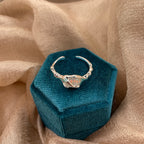 Sea Cradle Irregular Open 925 Sterling Silver Ring