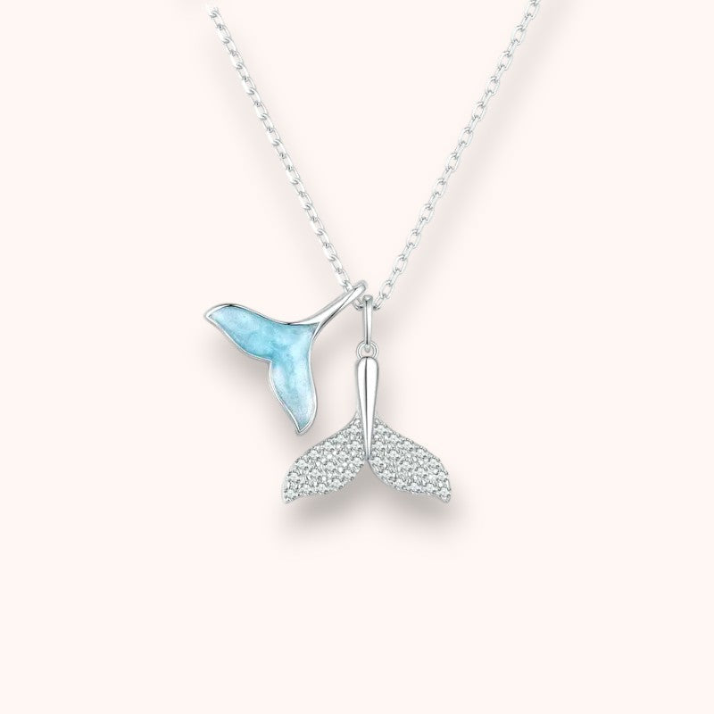 Mermaid Tail Necklace – 925 Sterling Silver Blue Ocean Pendant