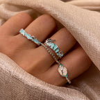 Aqua Ocean Reef Open 925 Sterling Silver Ring