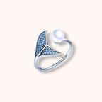 Whale Tail Pearl 925 Sterling Silver Ring