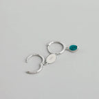 Aqua Drop Huggie Earrings 925 Sterling Silver