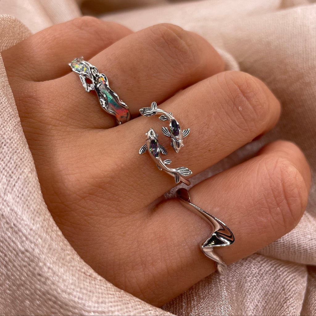 Double Koi 925 Sterling Silver Ring
