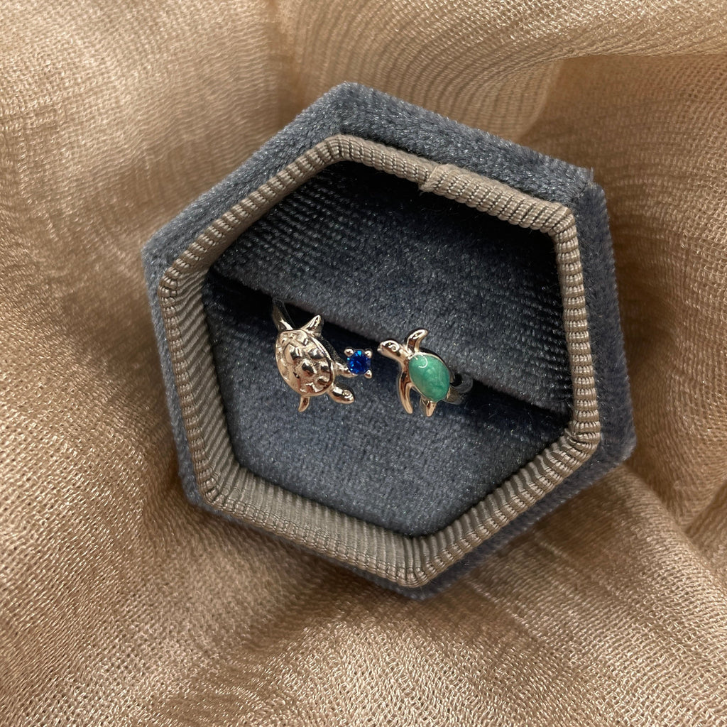 Double Turtle Open  925 Sterling Silver Ring