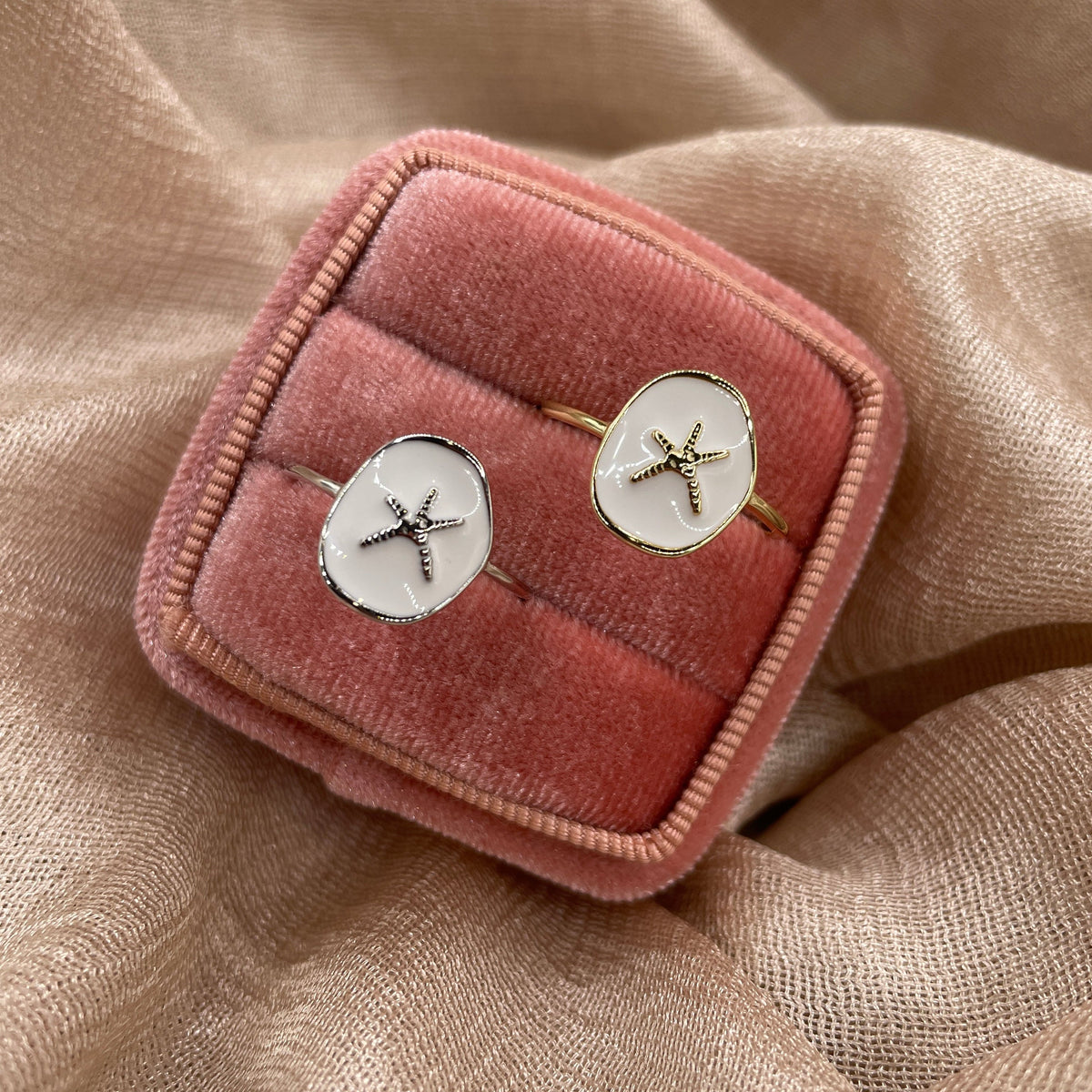 White Sand Starfish 925 Sterling Silver Ring
