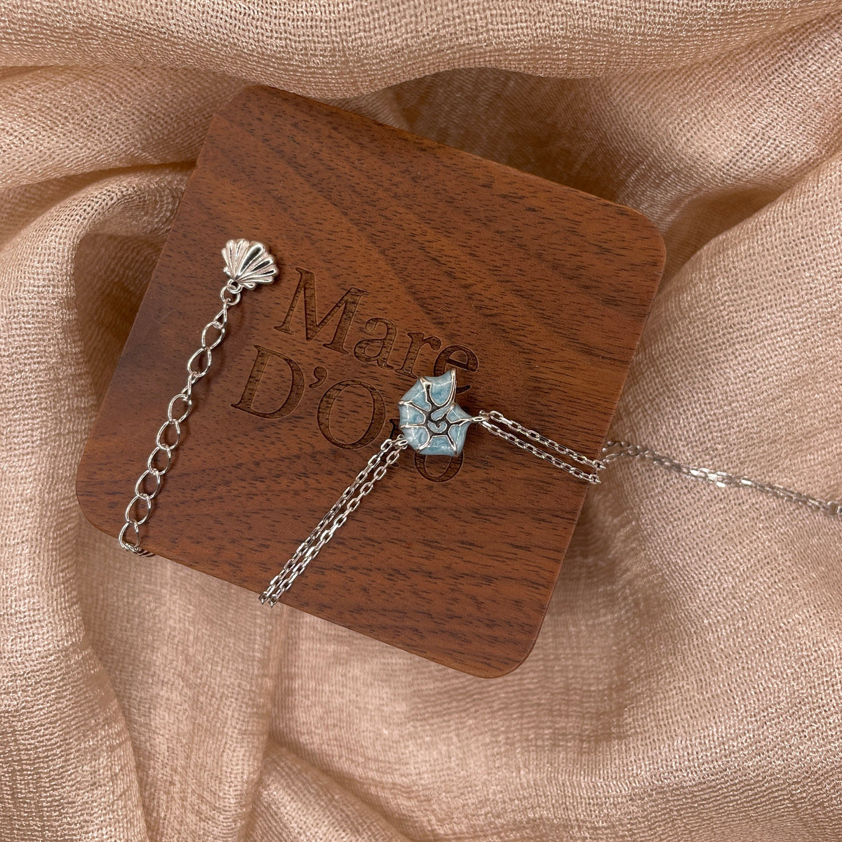 Blue Seashell 925 sterling silver Bracelet