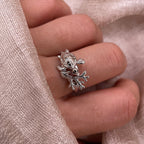 Coral Turtle Adjustable 925 Sterling Silver Ring