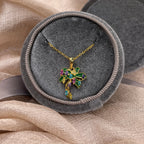 Colorful Palm Tree 925 Sterling Silver Necklace