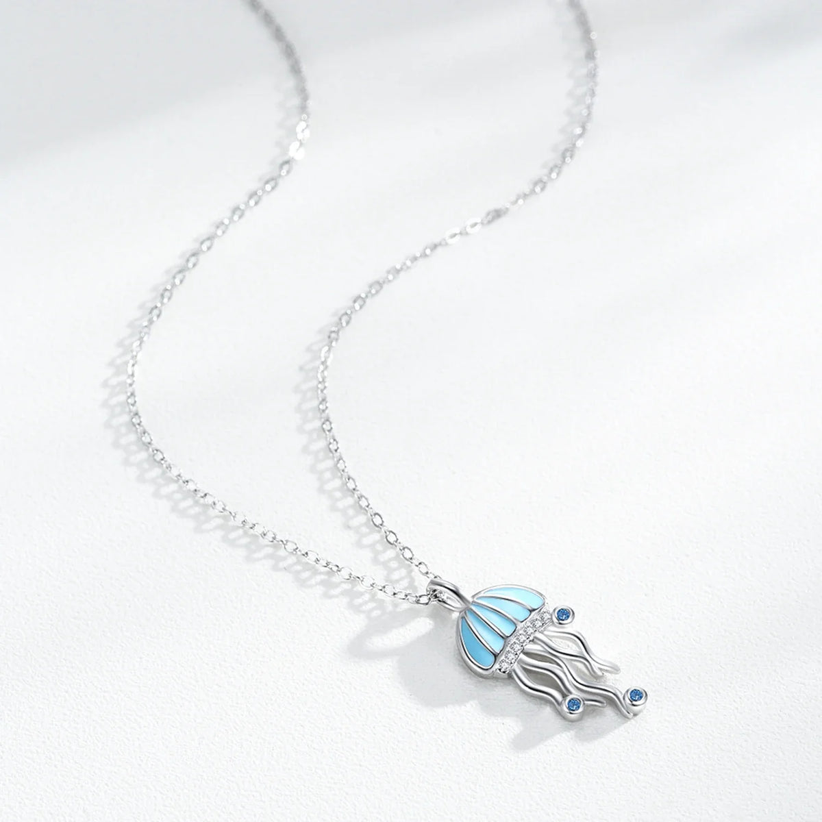 Jellyfish Pendant Necklace – 925 Sterling Silver | Ocean Blue Charm