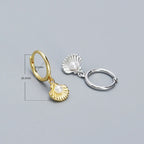 Shell Pearl Huggie Earrings – 925 Sterling Silver