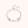 Aqua Link Bracelet | 925 Sterling Silver Adjustable Bracelet