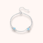 Aqua Link Bracelet | 925 Sterling Silver Adjustable Bracelet