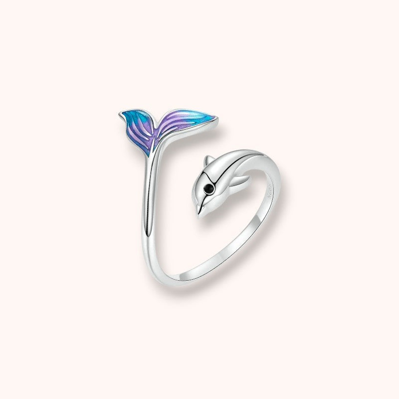 Dolphin & Tail 925 Sterling Silver Ring