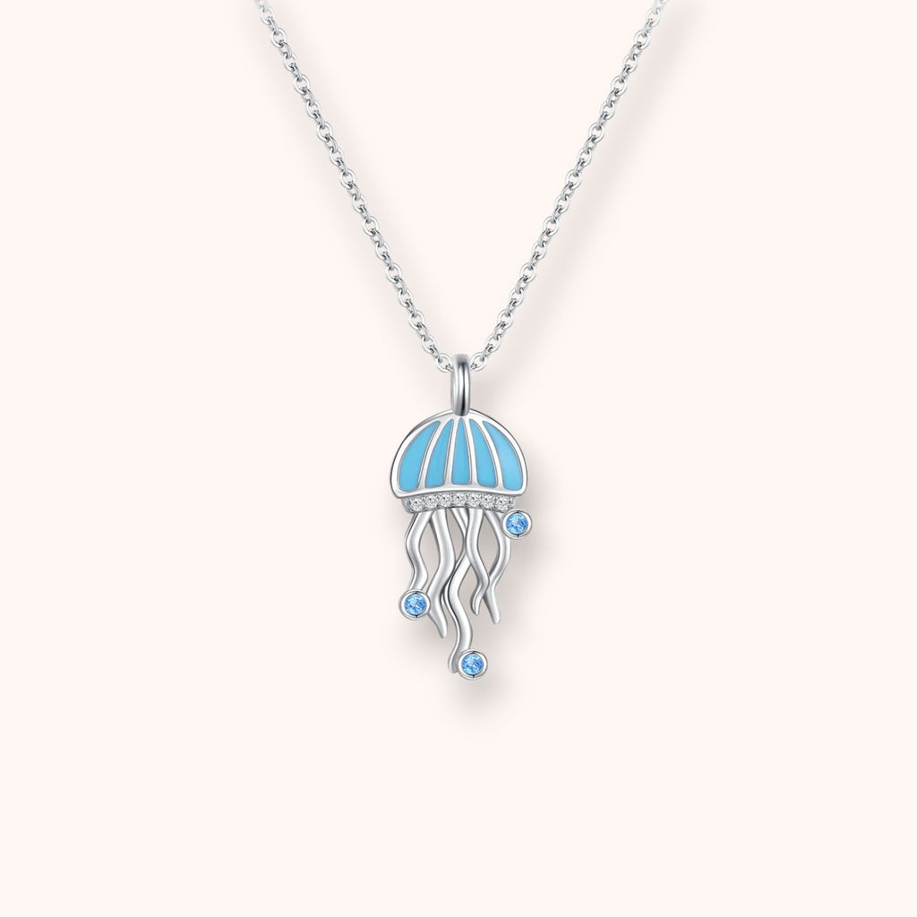 Jellyfish Pendant Necklace – 925 Sterling Silver | Ocean Blue Charm