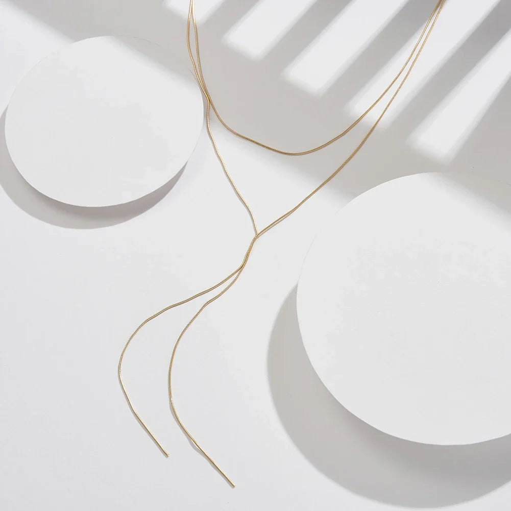 Minimal Y Drop Necklace – 925 Sterling Silver