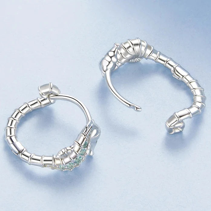 Seahorse Hoop 925 Sterling Silver Earrings