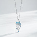 Jellyfish Pendant Necklace – 925 Sterling Silver | Ocean Blue Charm