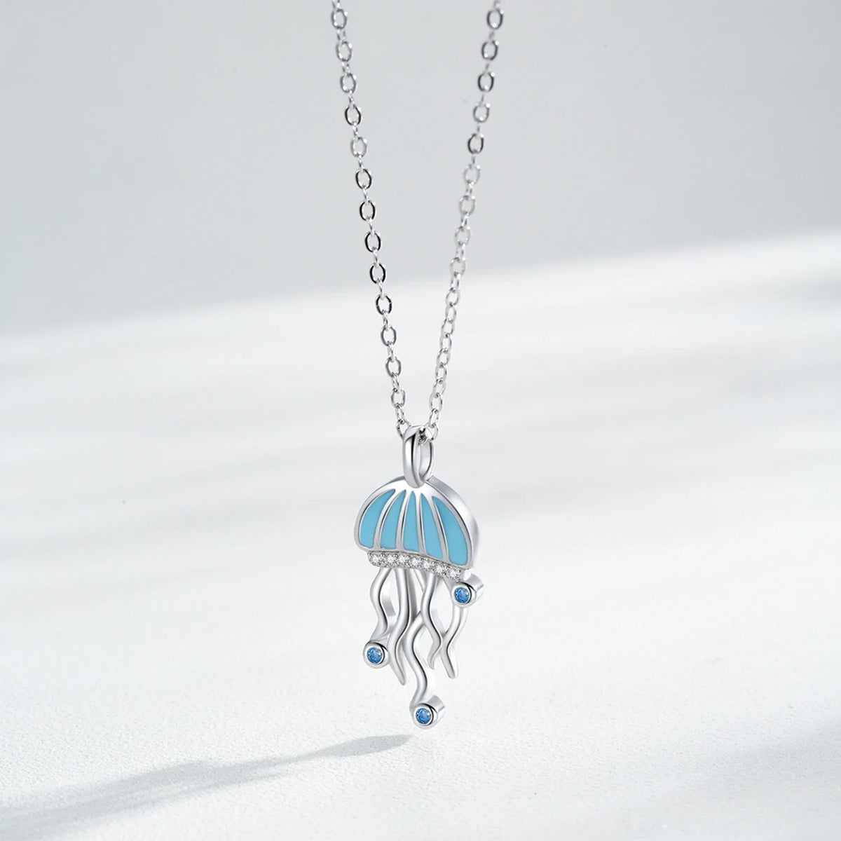 Jellyfish Pendant Necklace – 925 Sterling Silver | Ocean Blue Charm