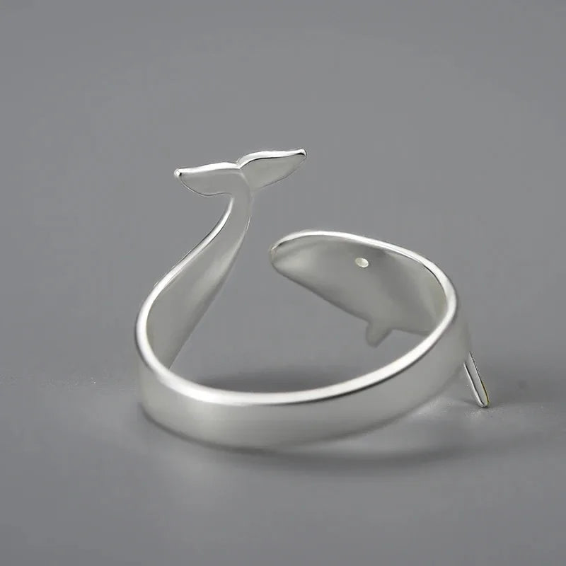 Golden Whale 925 Sterling Silver Ring