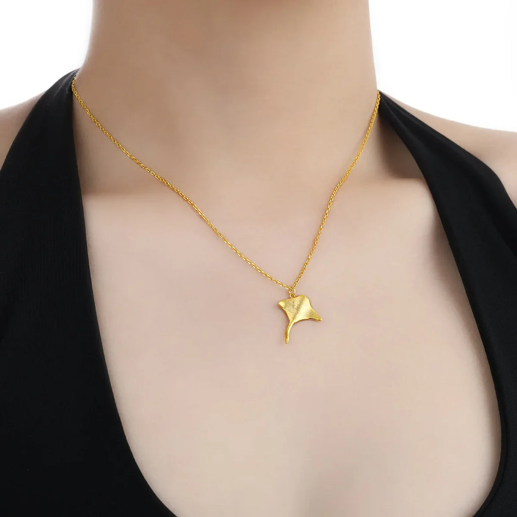 Ocean Matte Manta Ray 925 Sterling Silver Necklace