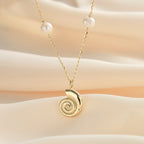 Sea Shell Freshwater Pearl Necklace – 925 Sterling Silver