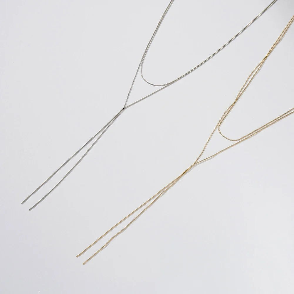 Minimal Y Drop Necklace – 925 Sterling Silver