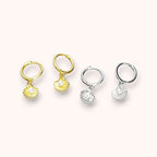 Shell Pearl Huggie Earrings – 925 Sterling Silver