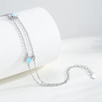 Aqua Link Bracelet | 925 Sterling Silver Adjustable Bracelet