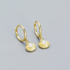 Shell Pearl Huggie Earrings – 925 Sterling Silver