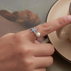 Starfish Pearl Adjustable 925 Sterling Silver Ring
