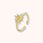 Sunburst Adjustable 925 Sterling Silver Ring