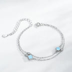 Aqua Link Bracelet | 925 Sterling Silver Adjustable Bracelet