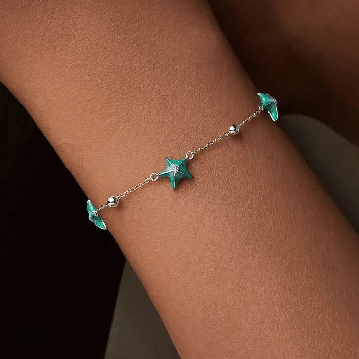 Blue Starfish 925 Sterling Silver Bracelet