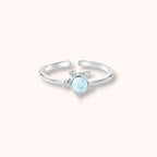 Blue Sea Turtle Open 925 Sterling Silver Ring | Ocean-Inspired Adjustable Ring
