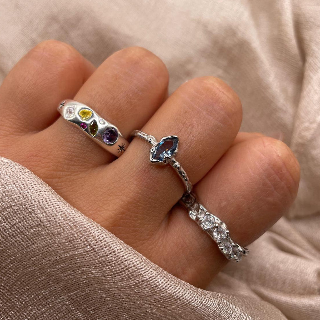 Moonlit Adjustable 925 Sterling Silver Ring