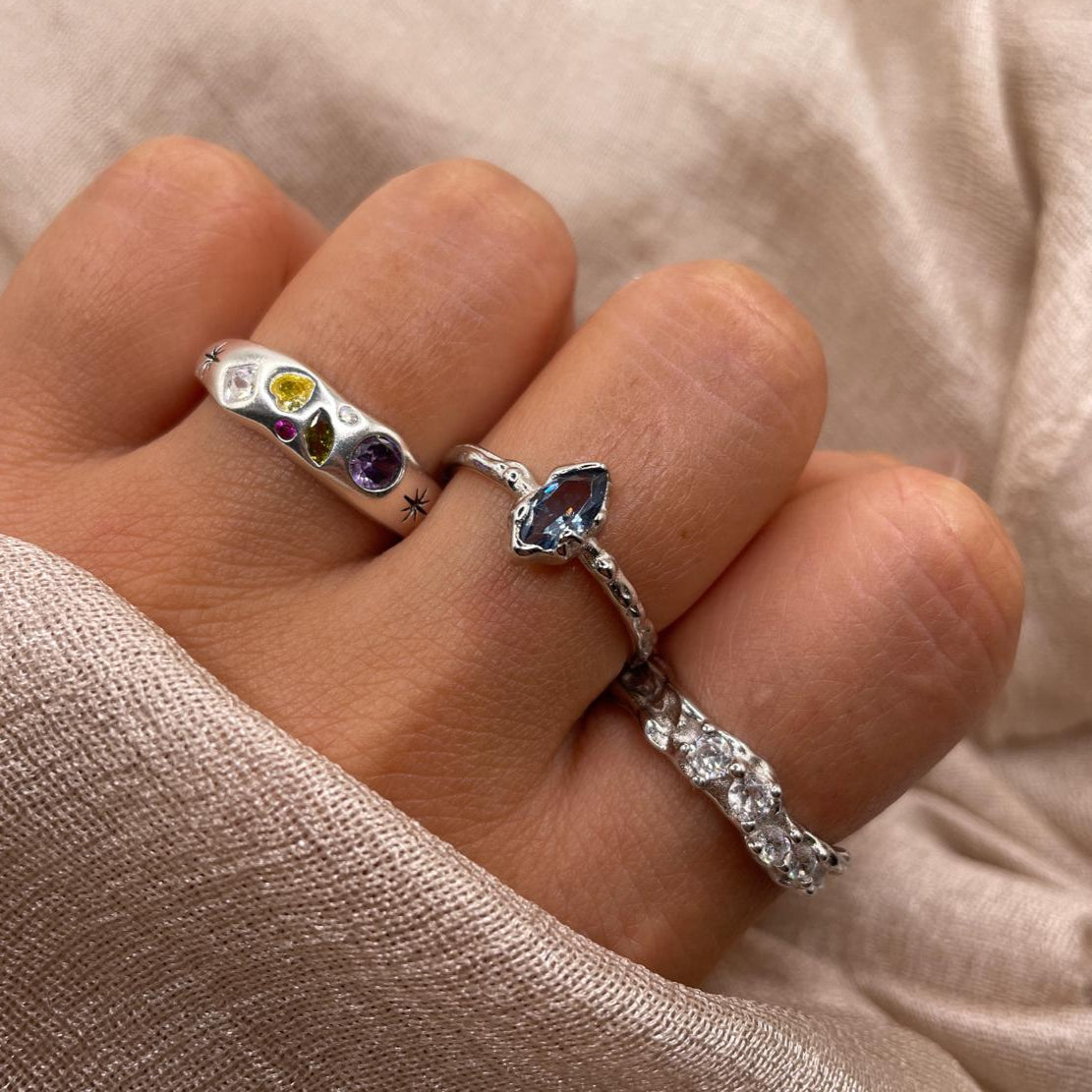Moonlit Adjustable 925 Sterling Silver Ring